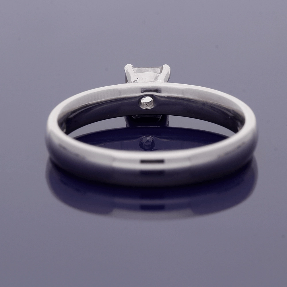 18ct White Gold 0.49ct Asscher Cut Diamond Solitaire Ring
