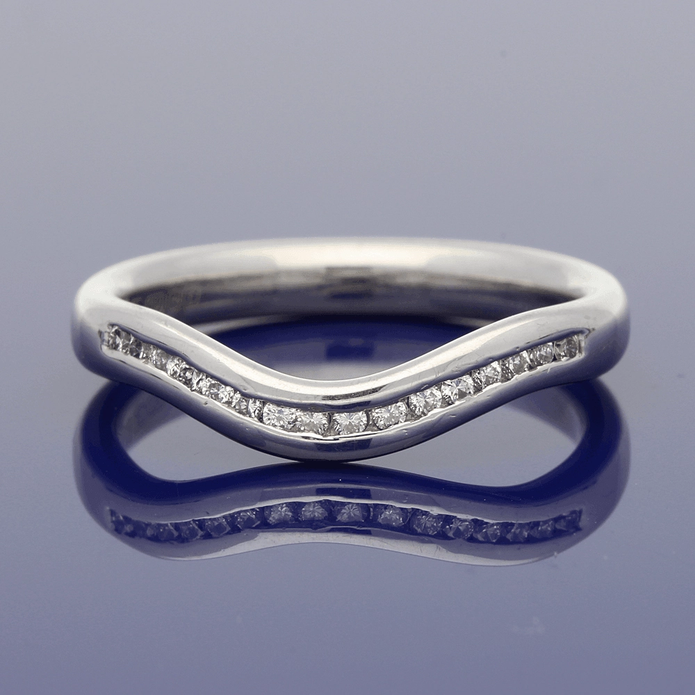 18ct White Gold Diamond Curve Shaped Eternity Ring