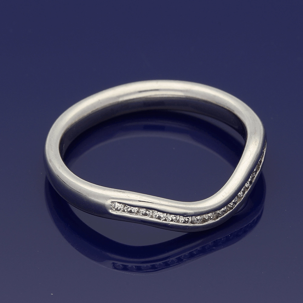 18ct White Gold Diamond Curve Shaped Eternity Ring