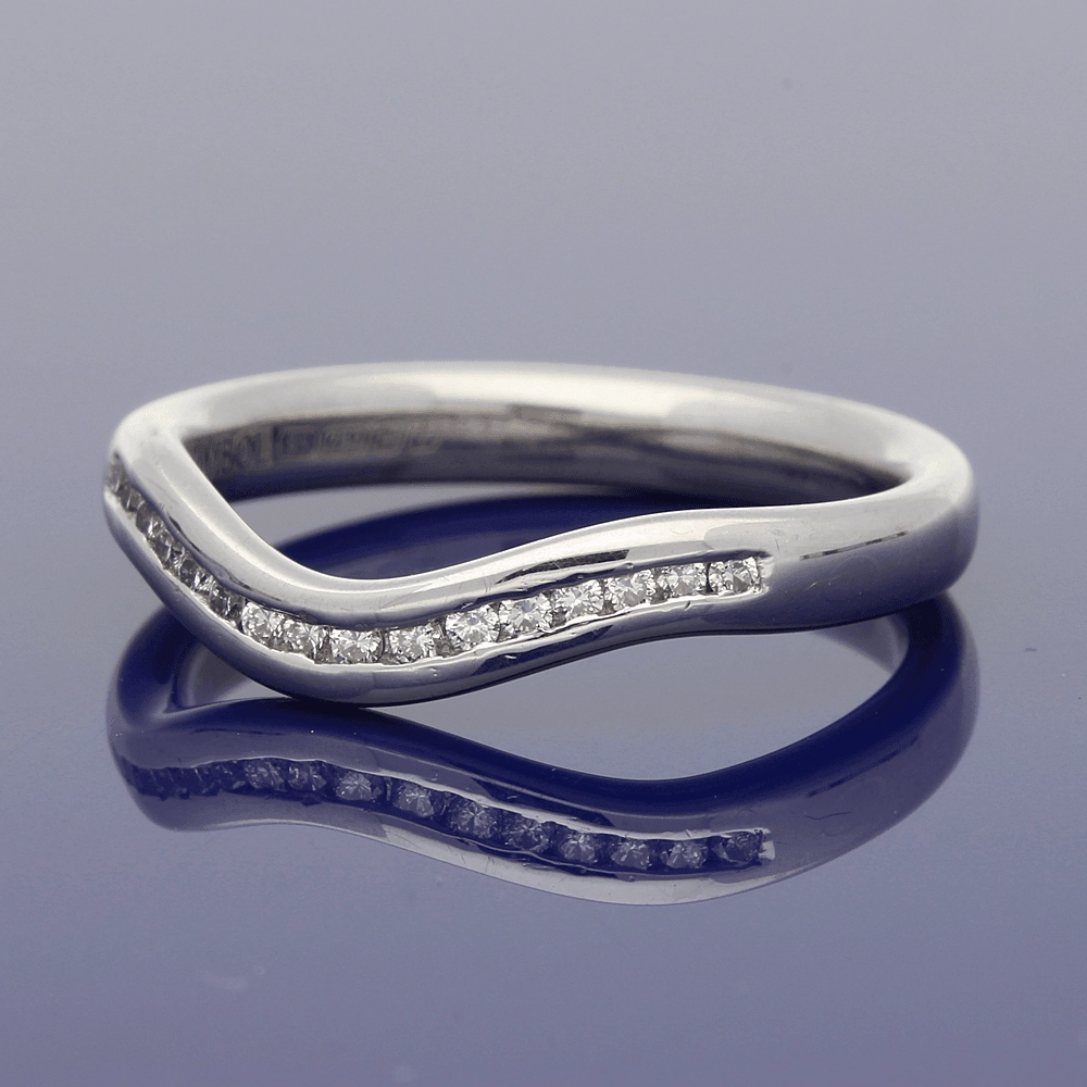 18ct White Gold Diamond Curve Shaped Eternity Ring