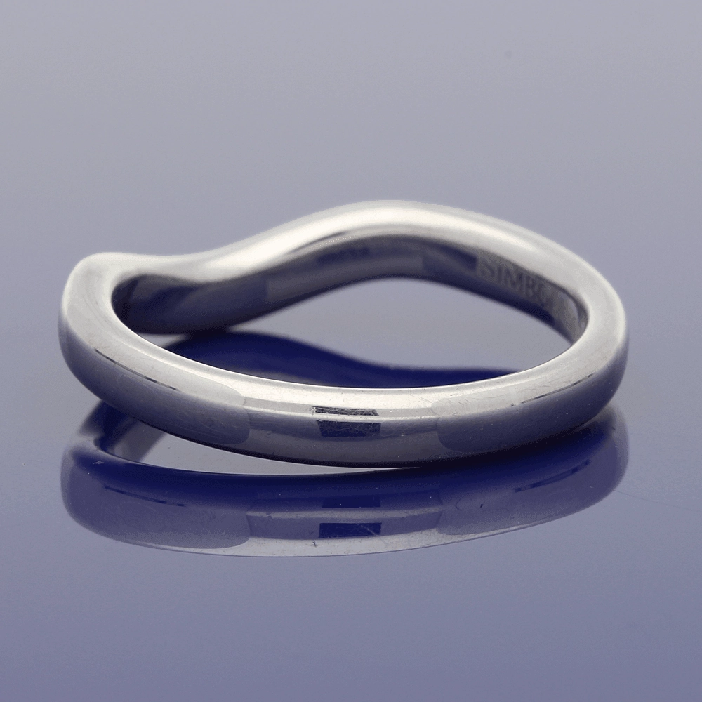 18ct White Gold Diamond Curve Shaped Eternity Ring