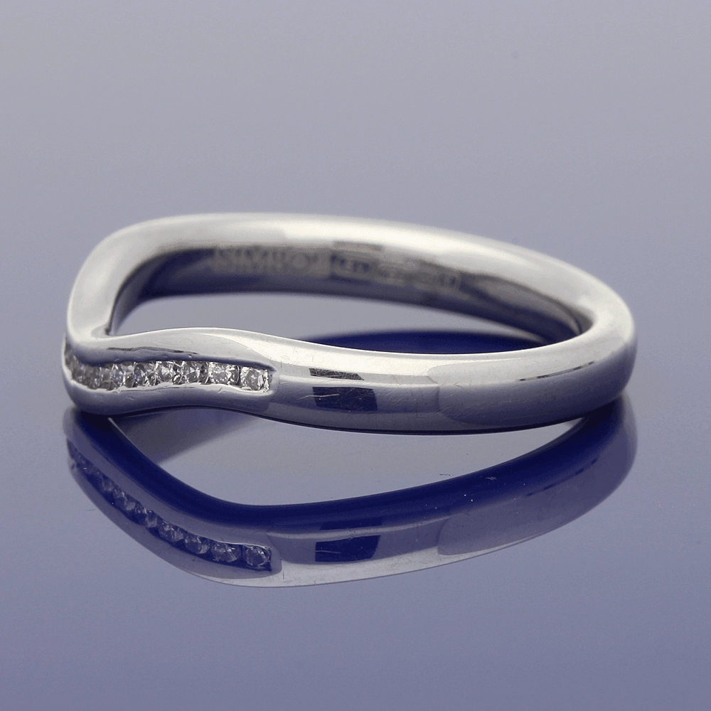 18ct White Gold Diamond Curve Shaped Eternity Ring