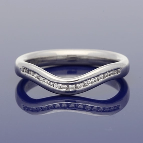18ct White Gold Diamond Curve Shaped Eternity Ring