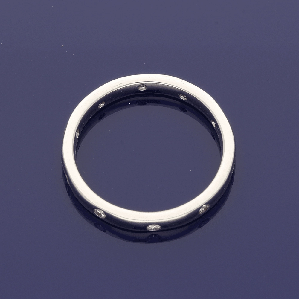 18ct White Gold Diamond Set 2.5mm Court Wedding Ring