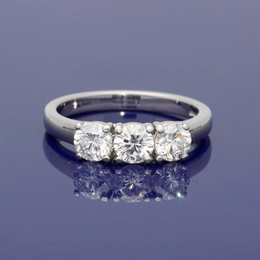 18ct White Gold Diamond Trilogy Ring