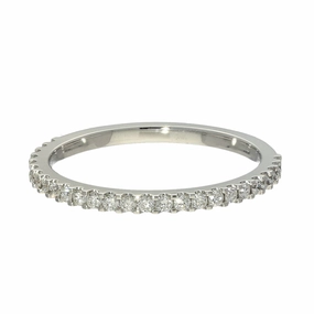 18ct White Gold Micro Set Diamond 1.5mm Slim Half Eternity Ring