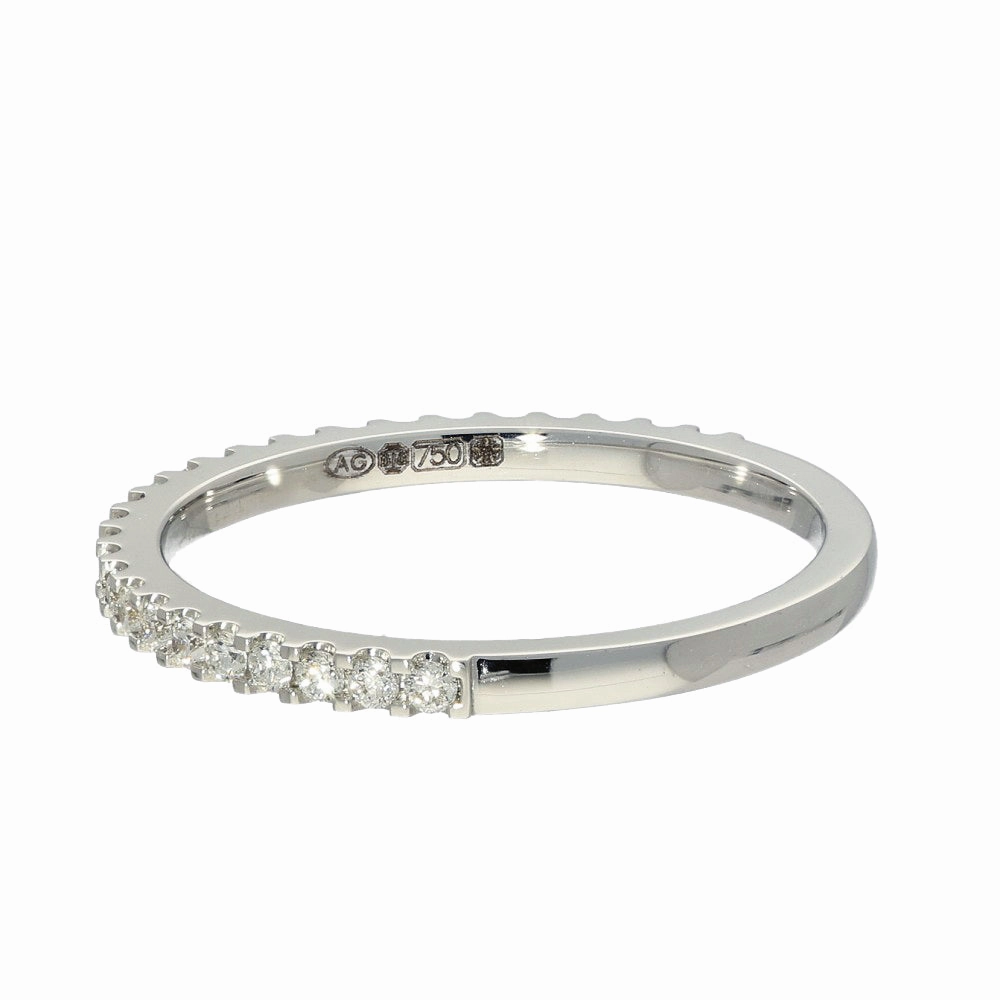 18ct White Gold Micro Set Diamond 1.5mm Slim Half Eternity Ring
