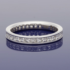 18ct White Gold Princess Cut Diamond Full Eternity Ring