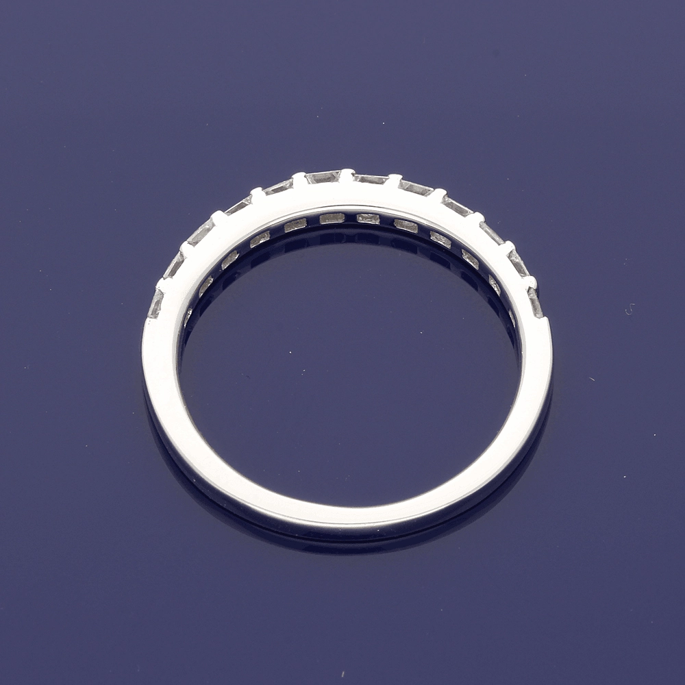 18ct White Gold Princess Cut Diamond Slim Eternity Ring