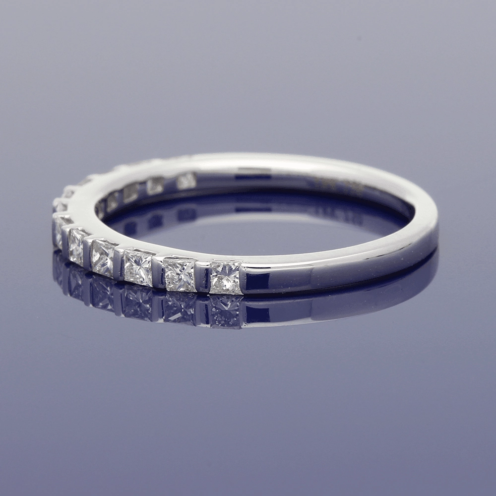 18ct White Gold Princess Cut Diamond Slim Eternity Ring