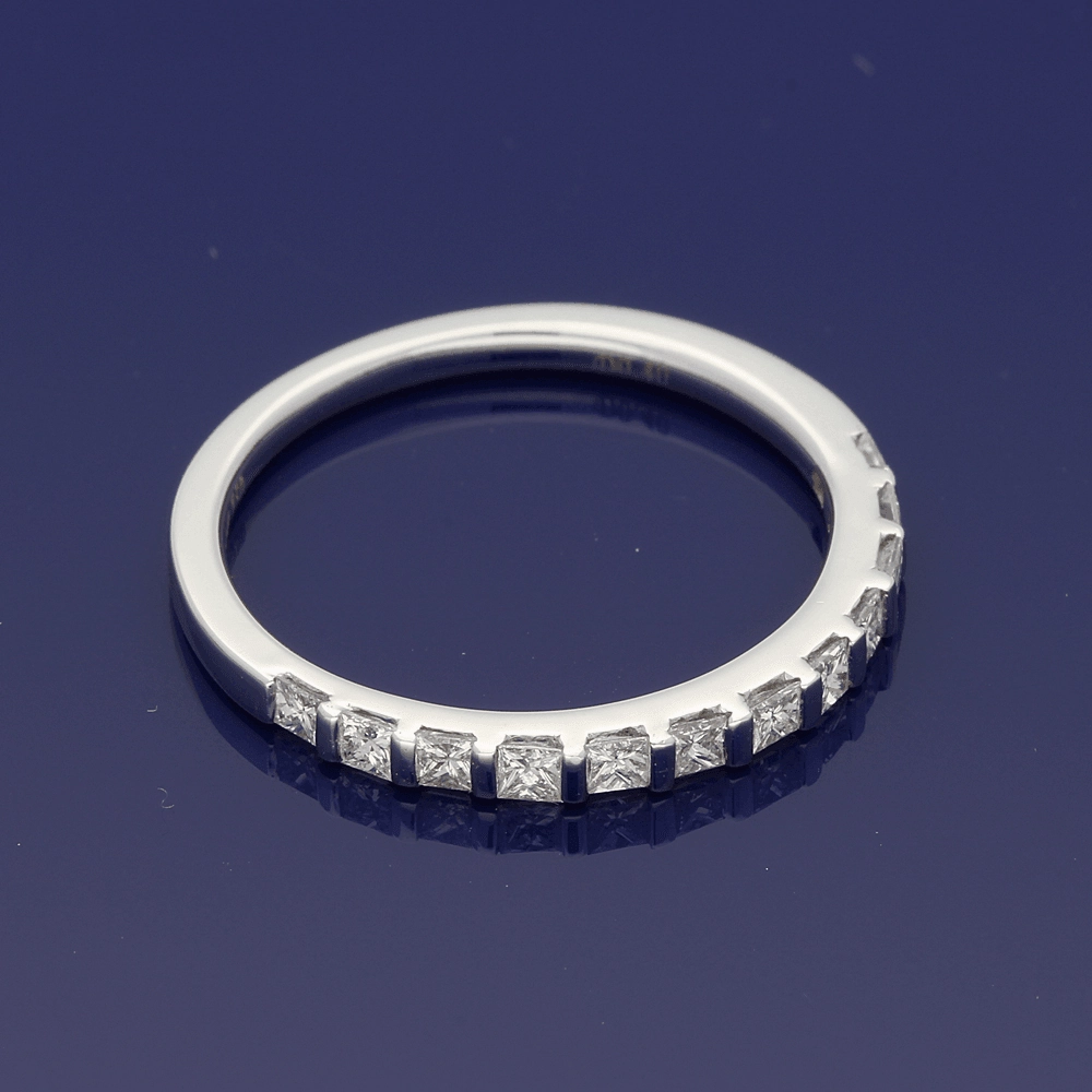 18ct White Gold Princess Cut Diamond Slim Eternity Ring