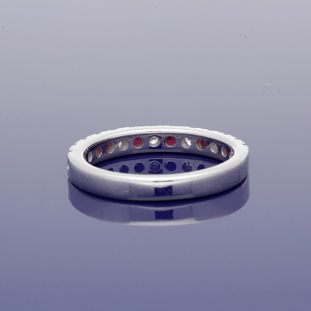 18ct White Gold Ruby & Diamond Eternity Ring