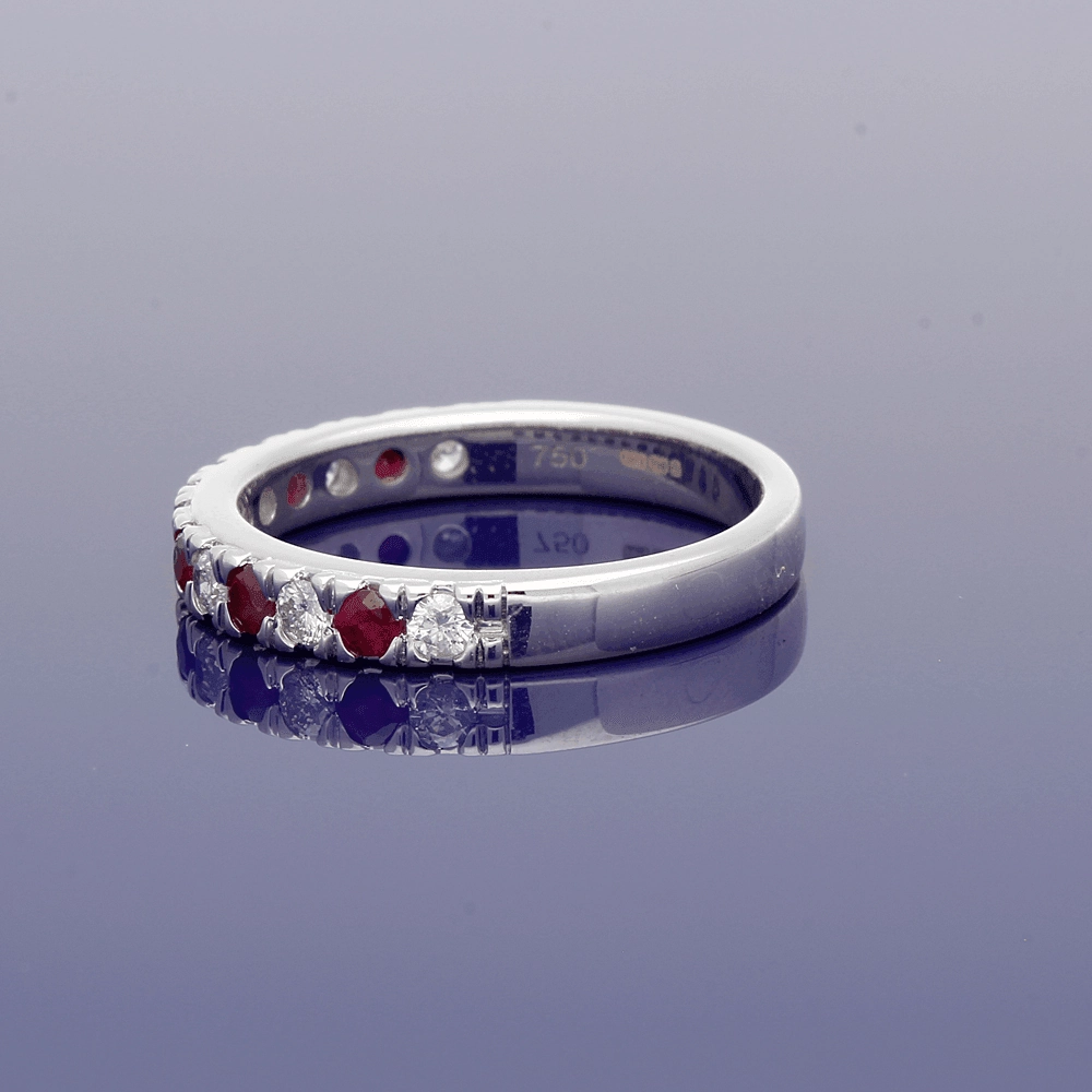 18ct White Gold Ruby & Diamond Eternity Ring