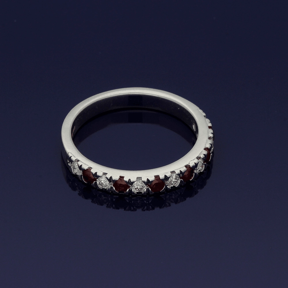 18ct White Gold Ruby & Diamond Eternity Ring