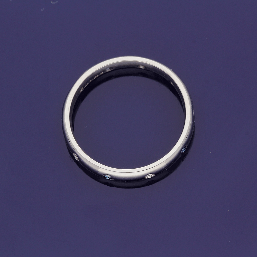 18ct White Gold Sapphire & Diamond Roman Set Eternity Ring