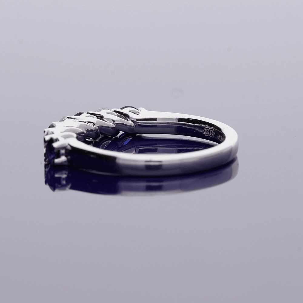 18ct White Gold Sapphire and Diamond Half Eternity Ring