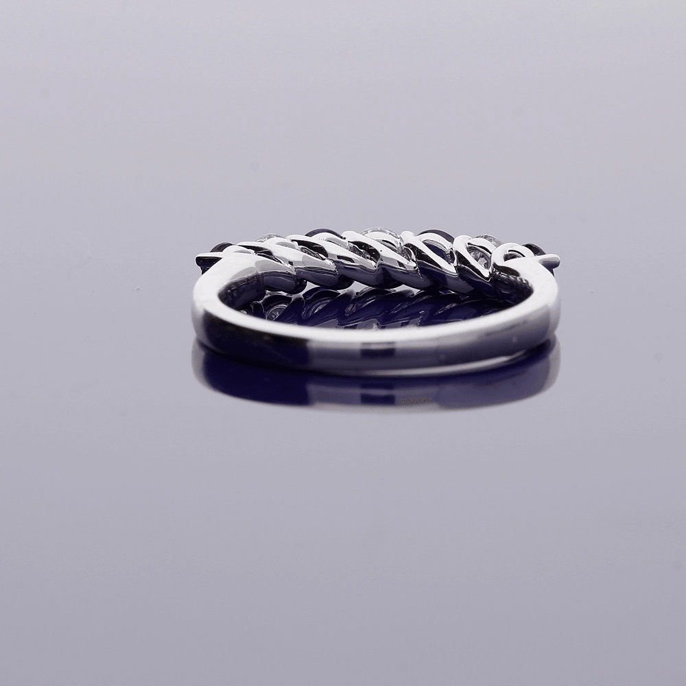18ct White Gold Sapphire and Diamond Half Eternity Ring