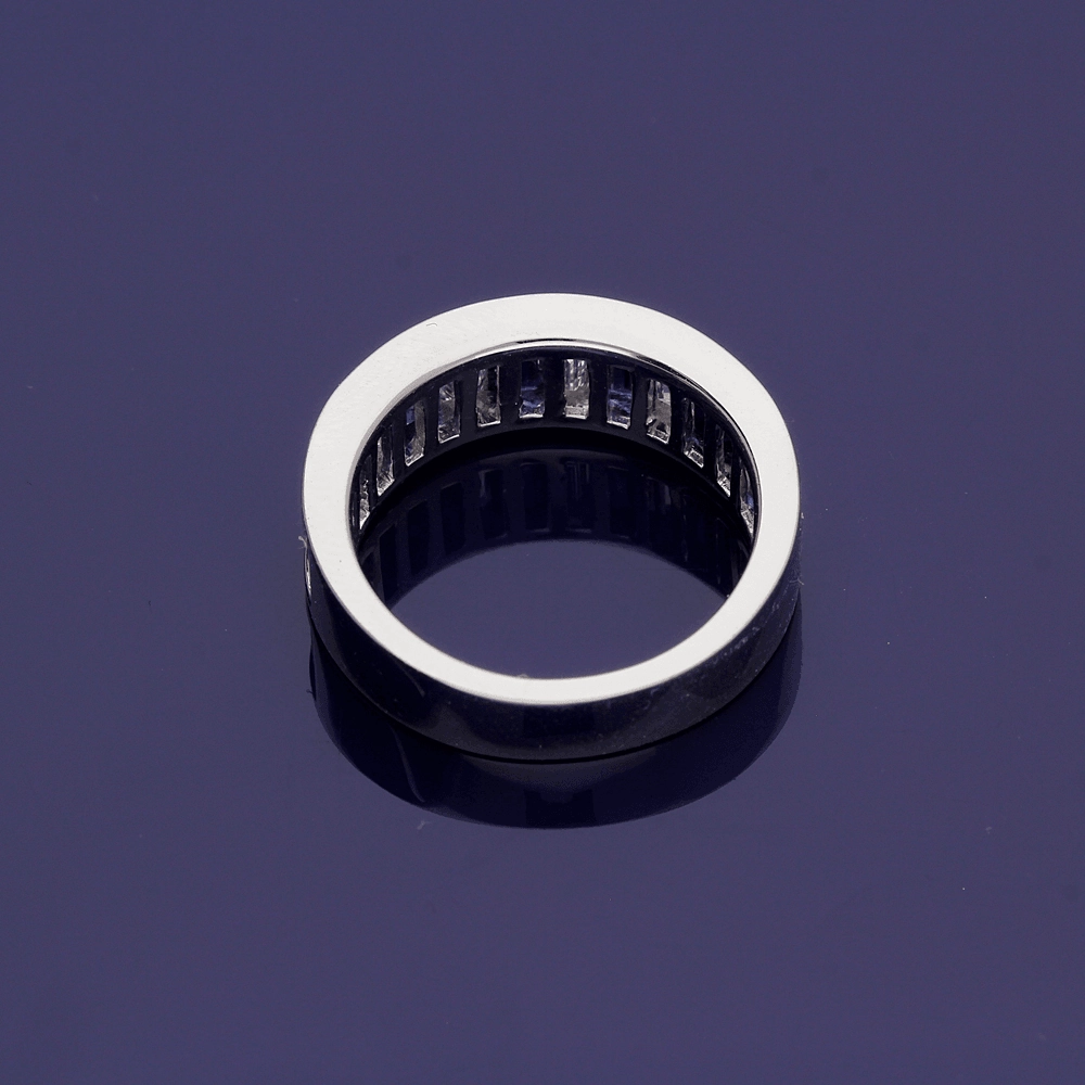 18ct White Gold Sapphire and Diamond Half Eternity Ring