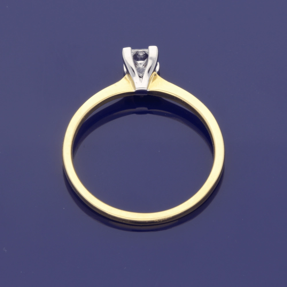 18ct Yellow Gold 0.39ct Princess Cut Diamond Solitaire Ring