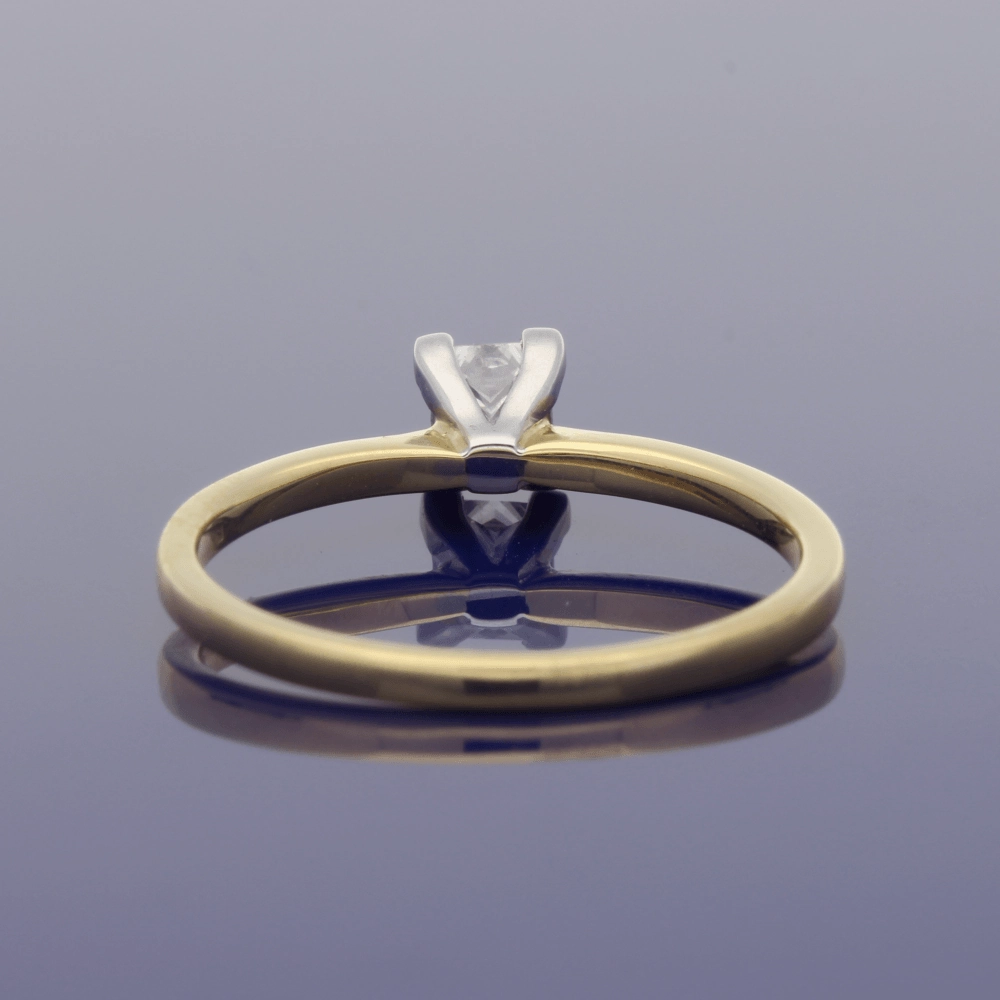 18ct Yellow Gold 0.39ct Princess Cut Diamond Solitaire Ring
