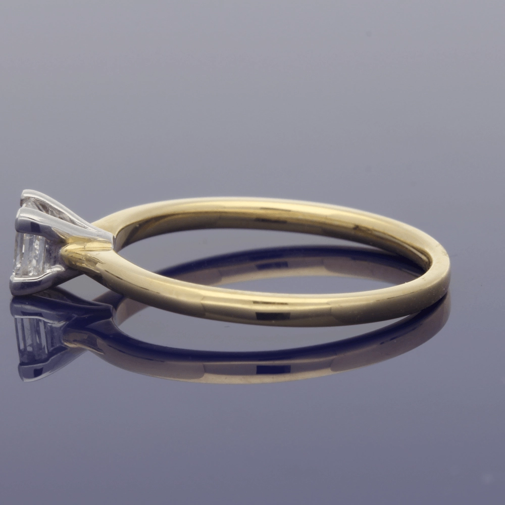 18ct Yellow Gold 0.39ct Princess Cut Diamond Solitaire Ring