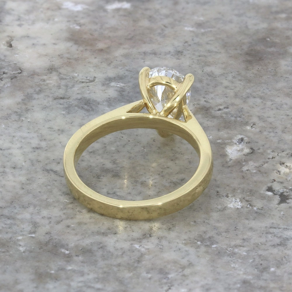 18ct Yellow Gold 1.76cts Lab Grown Pear Shape Diamond Ring
