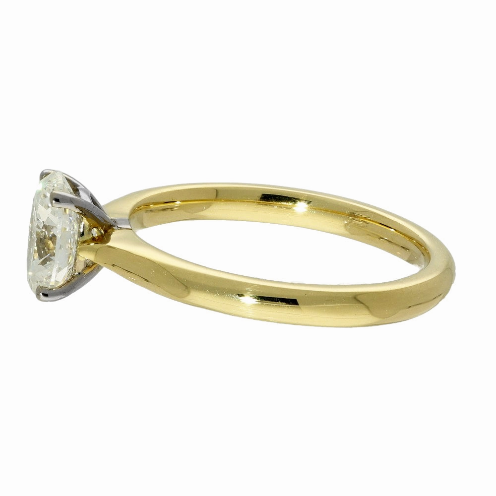 18ct Yellow Gold Certificated 1.01ct Oval Diamond Solitaire Engagement Ring