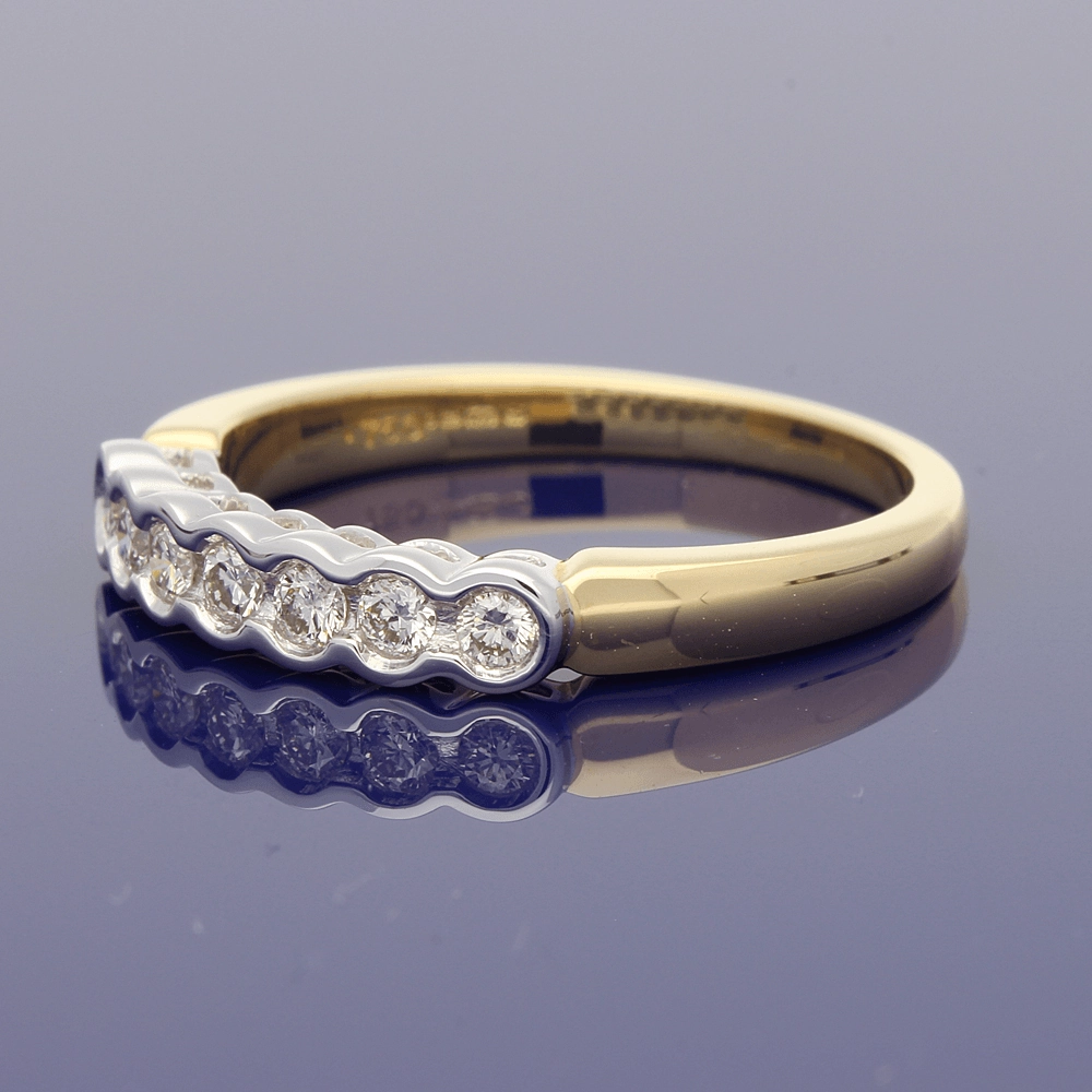 18ct Yellow Gold Diamond Rub-over Eternity Ring