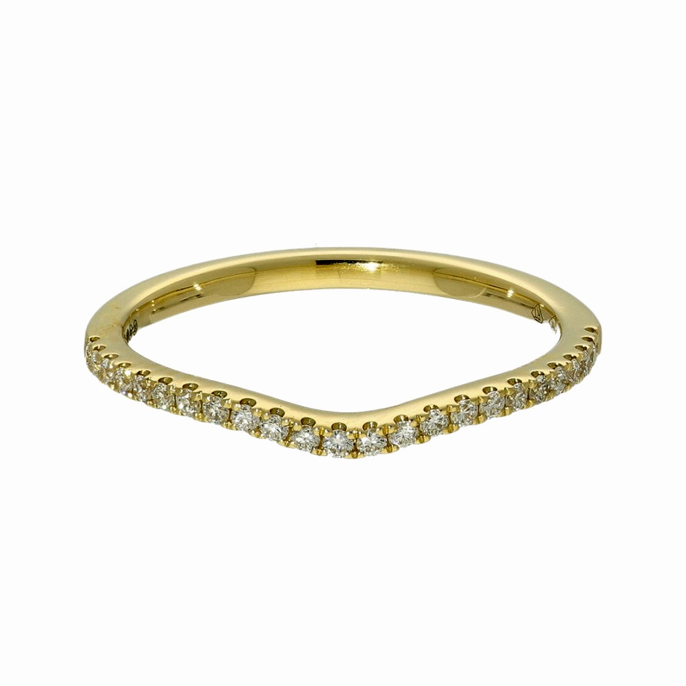18ct Yellow Gold Diamond Slim Wishbone Eternity Ring