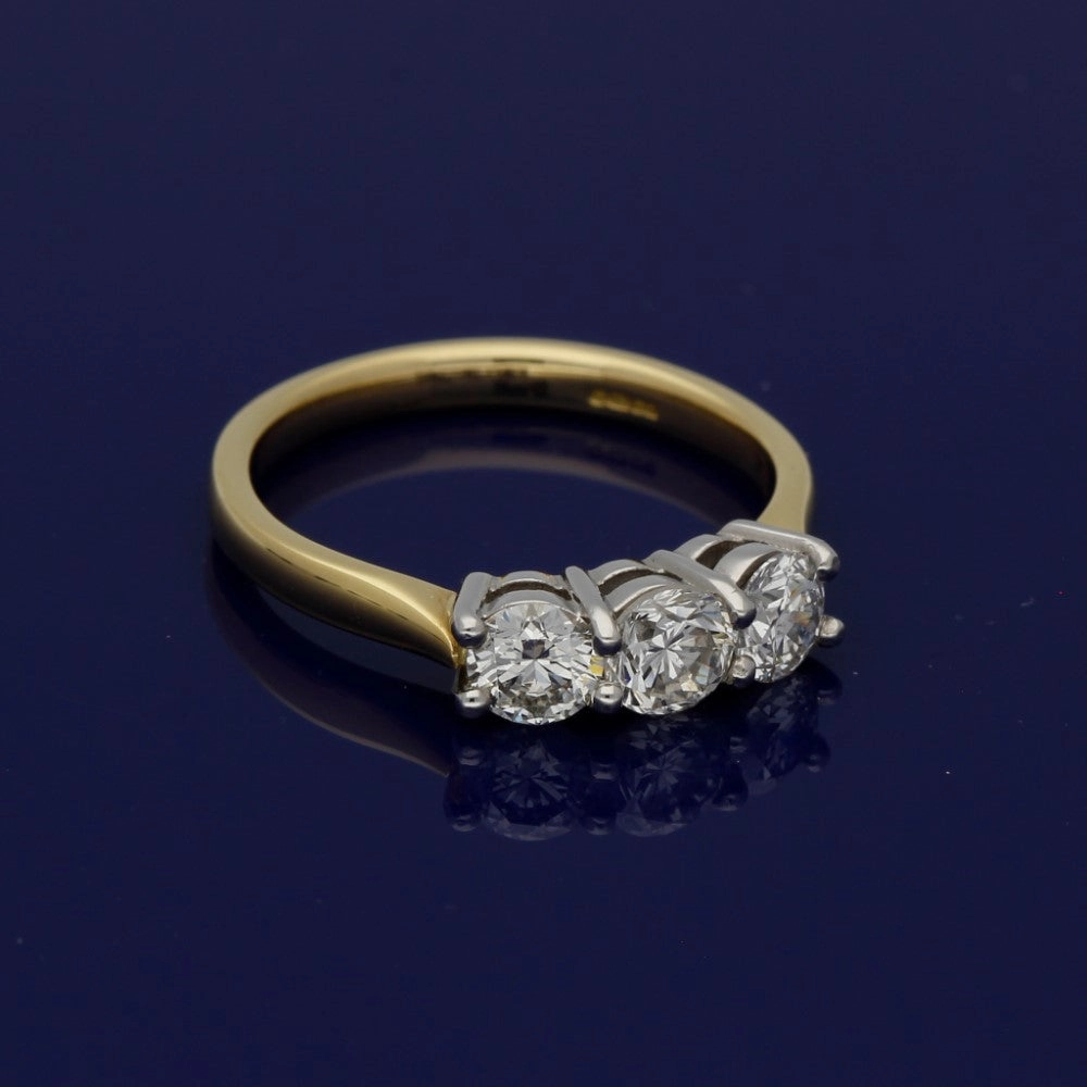 18ct Yellow Gold Diamond Trilogy Ring