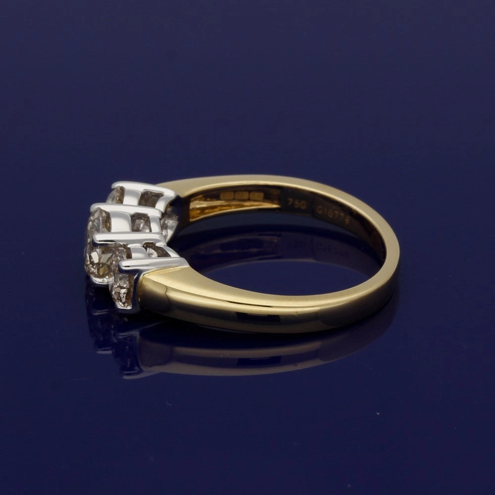 18ct Yellow Gold Diamond Trilogy Ring