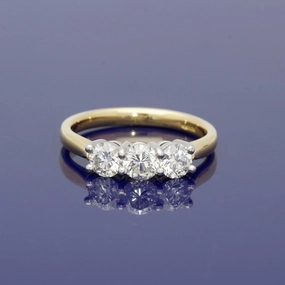 18ct Yellow Gold Diamond Trilogy Ring