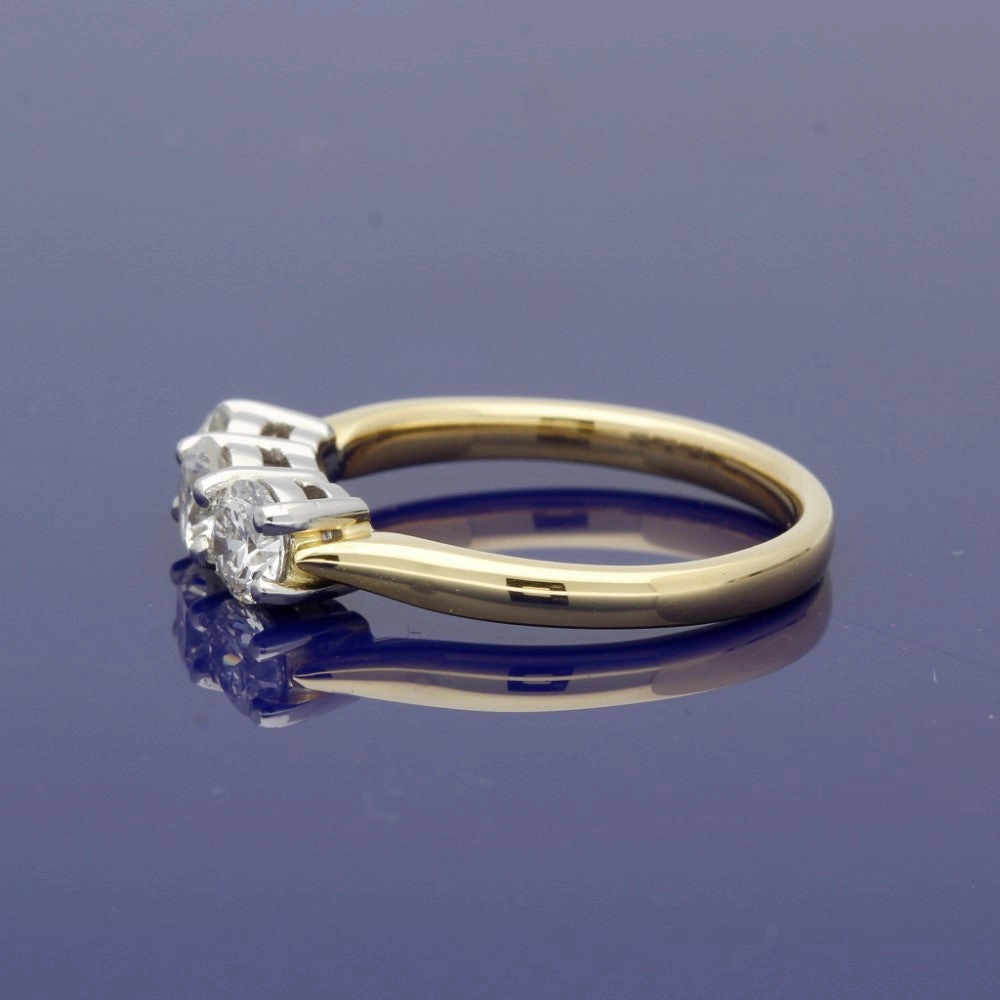 18ct Yellow Gold Diamond Trilogy Ring