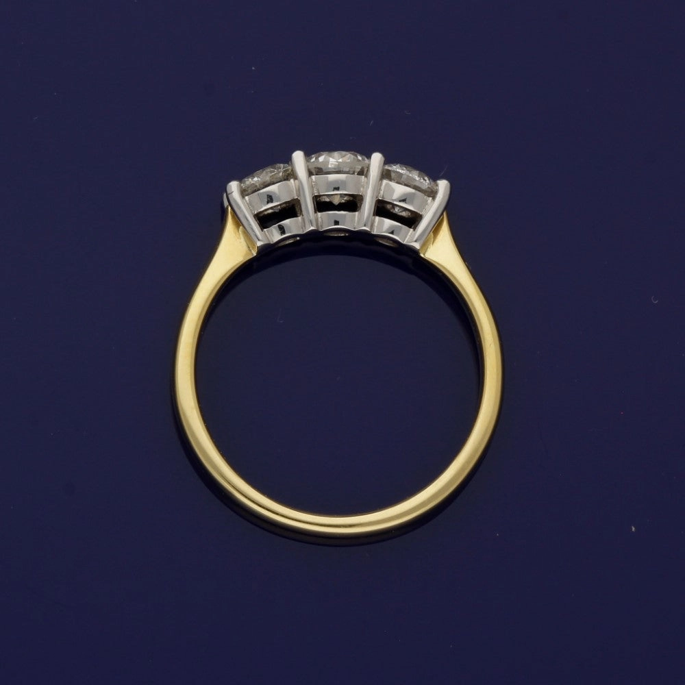 18ct Yellow Gold Diamond Trilogy Ring