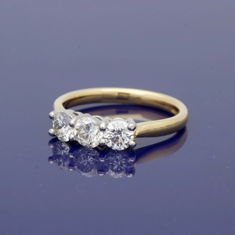 18ct Yellow Gold Diamond Trilogy Ring
