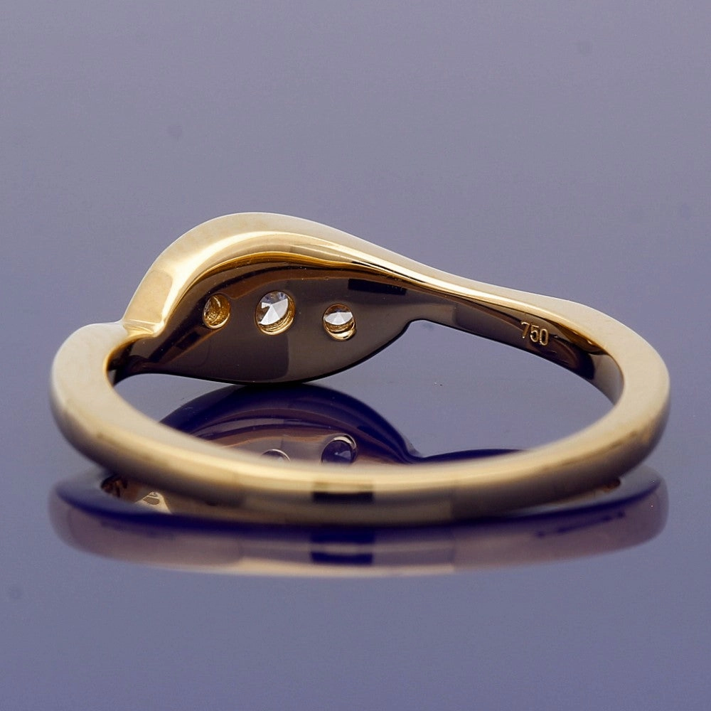 18ct Yellow Gold Diamond Trilogy Twist Ring