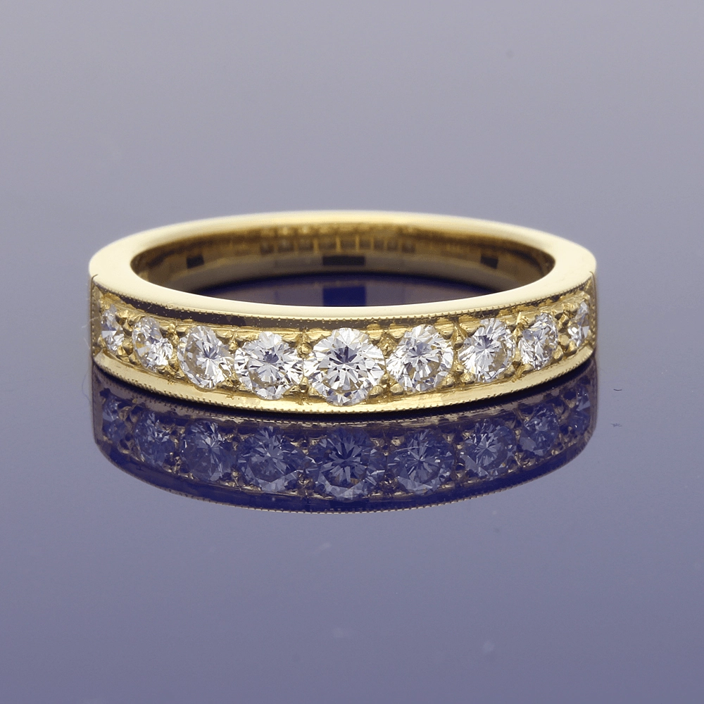 18ct Yellow Gold Graduated Diamond Half Eternity Ring