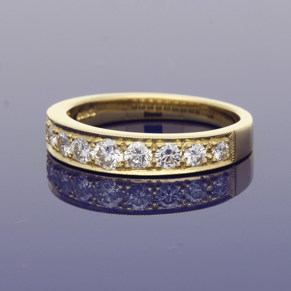 18ct Yellow Gold Graduated Diamond Half Eternity Ring
