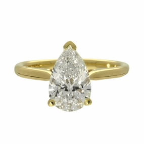 18ct Yellow Gold Laboratory-Grown 2.03ct Pear Shape Diamond Solitaire Ring