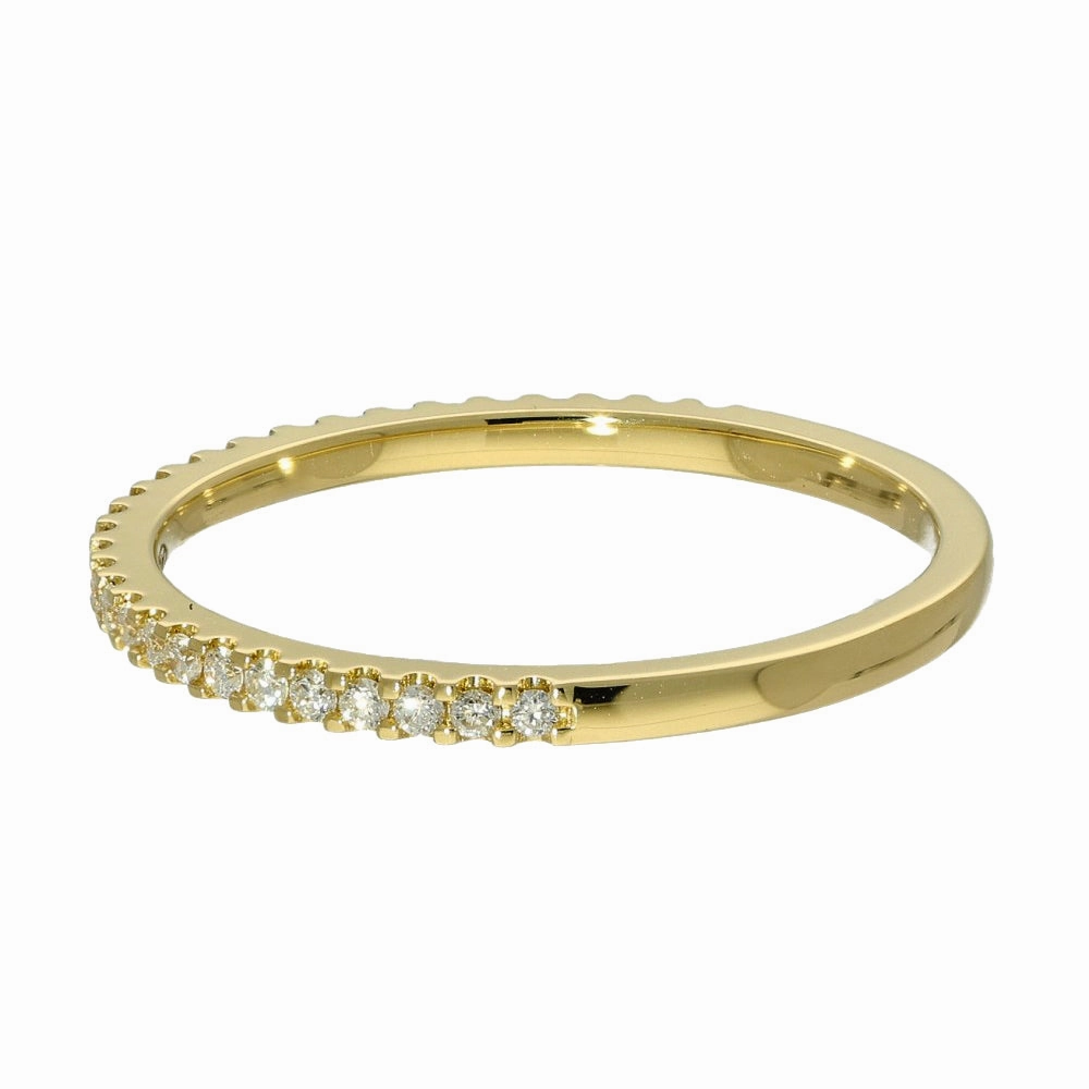 18ct Yellow Gold Micro Set Diamond 1.4mm Slim Half Eternity Ring