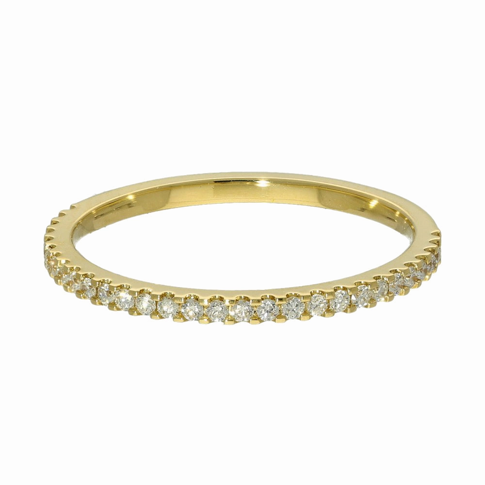 18ct Yellow Gold Micro Set Diamond 1.4mm Slim Half Eternity Ring