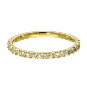 18ct Yellow Gold Micro Set Diamond 1.6mm Slim Half Eternity Ring