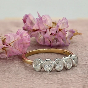 18ct Yellow Gold Oval Diamond 5-Stone Ring
