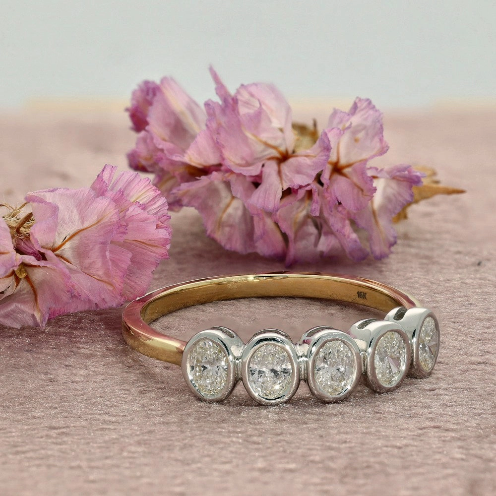 18ct Yellow Gold Oval Diamond 5-Stone Ring