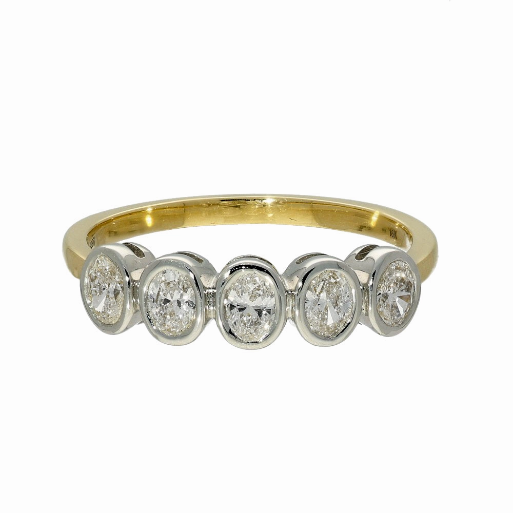 18ct Yellow Gold Oval Diamond 5-Stone Ring