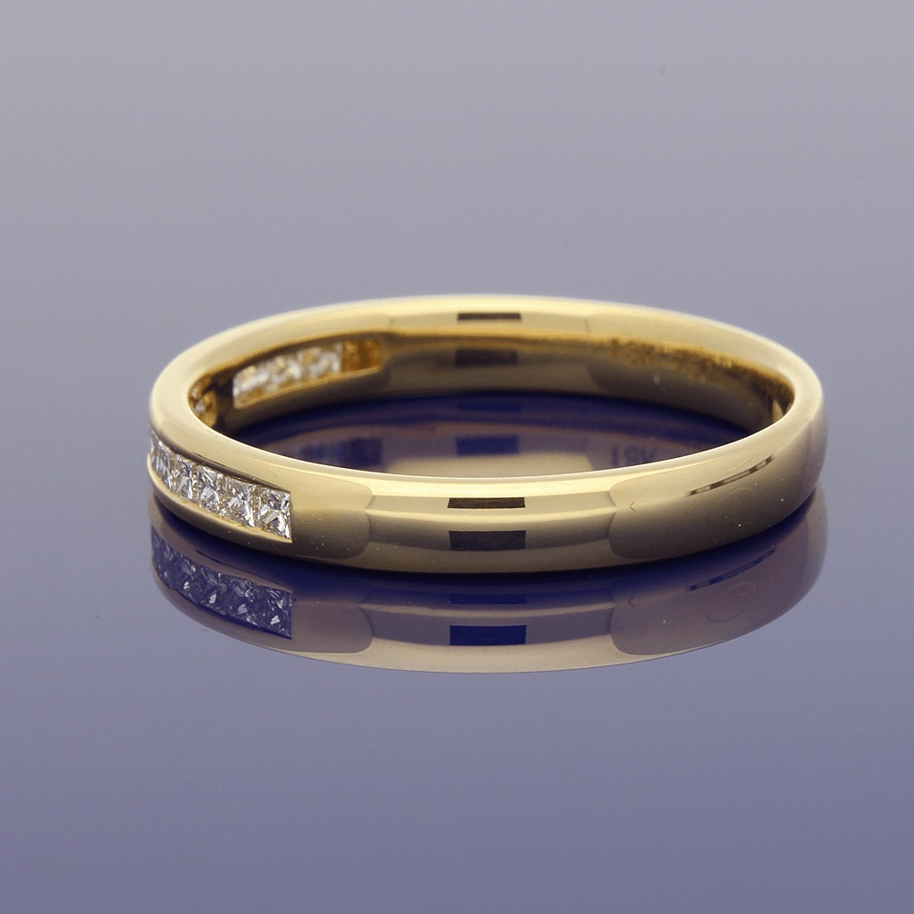 18ct Yellow Gold Princess Cut Diamond Half Eternity Ring