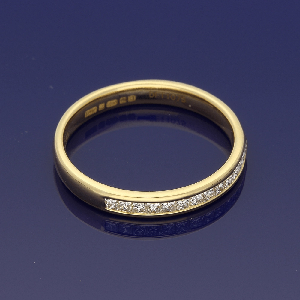 18ct Yellow Gold Princess Cut Diamond Half Eternity Ring