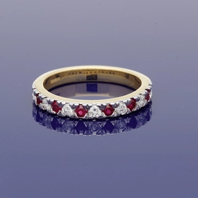 18ct Yellow Gold Ruby & Diamond Eternity Ring