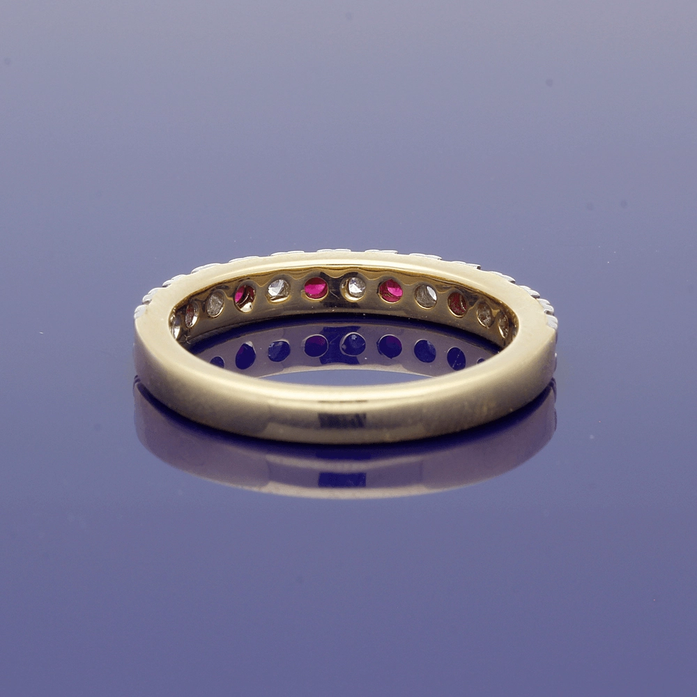 18ct Yellow Gold Ruby & Diamond Eternity Ring