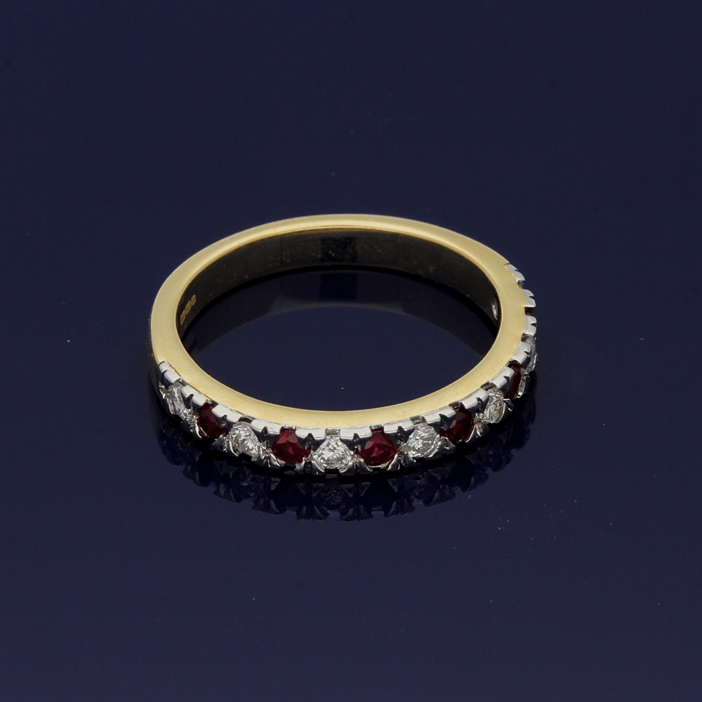 18ct Yellow Gold Ruby & Diamond Eternity Ring